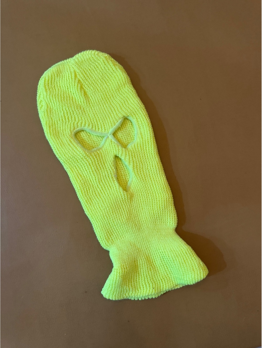 Vintage Neon Yellow Hi-Vis Knit Balaclava Ski Mask